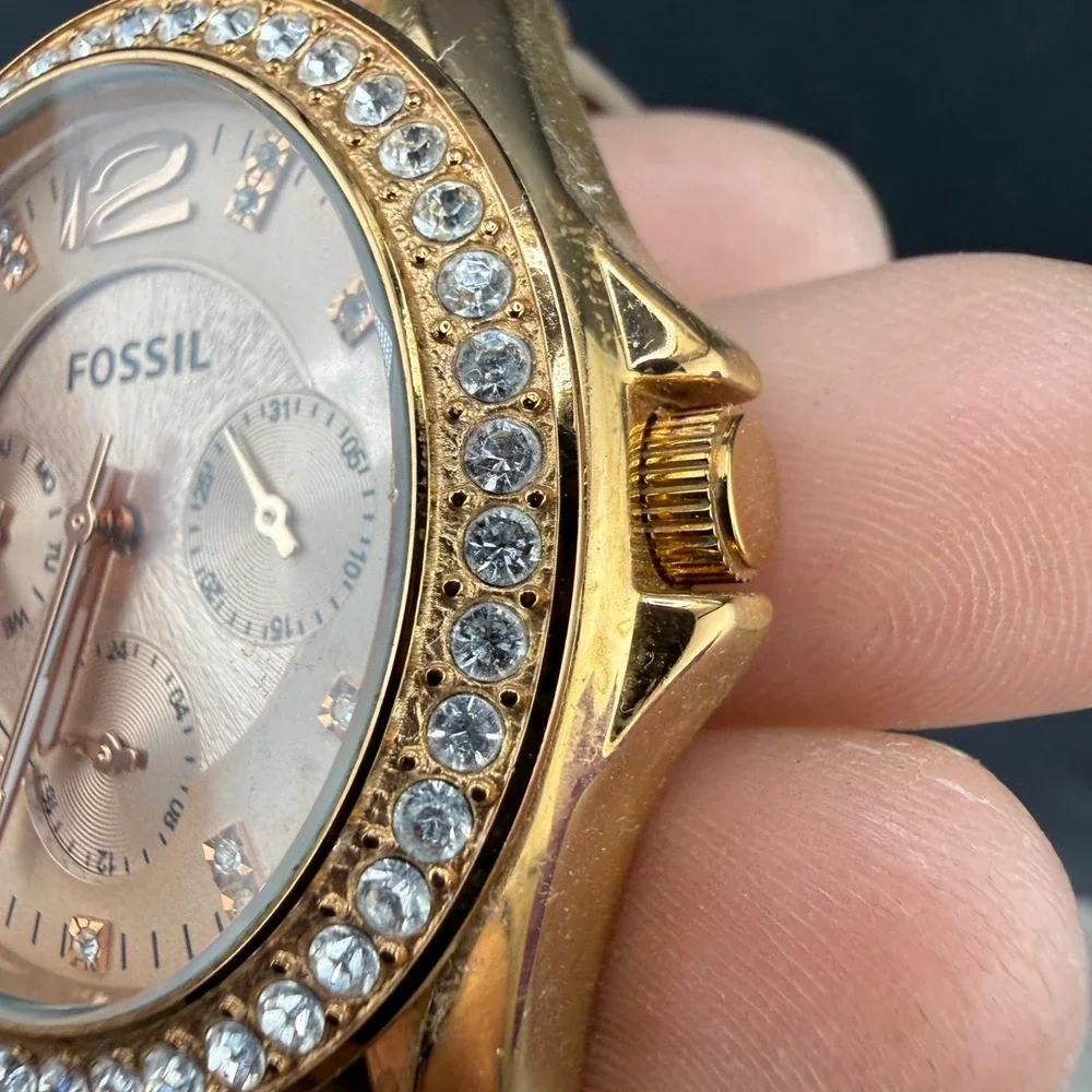 Vintage Fossil Watch Riley Women's Rose Gold Tone UNTESTED‎